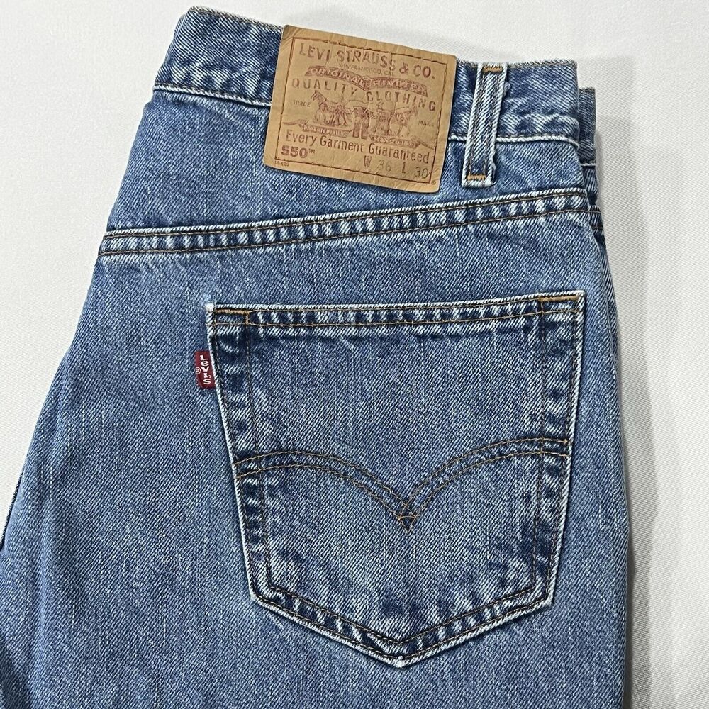 Vintage Levis Y2K Jeans Men Blue 550 Relaxed Fit Denim Straight Sz 36X30 (34X30)